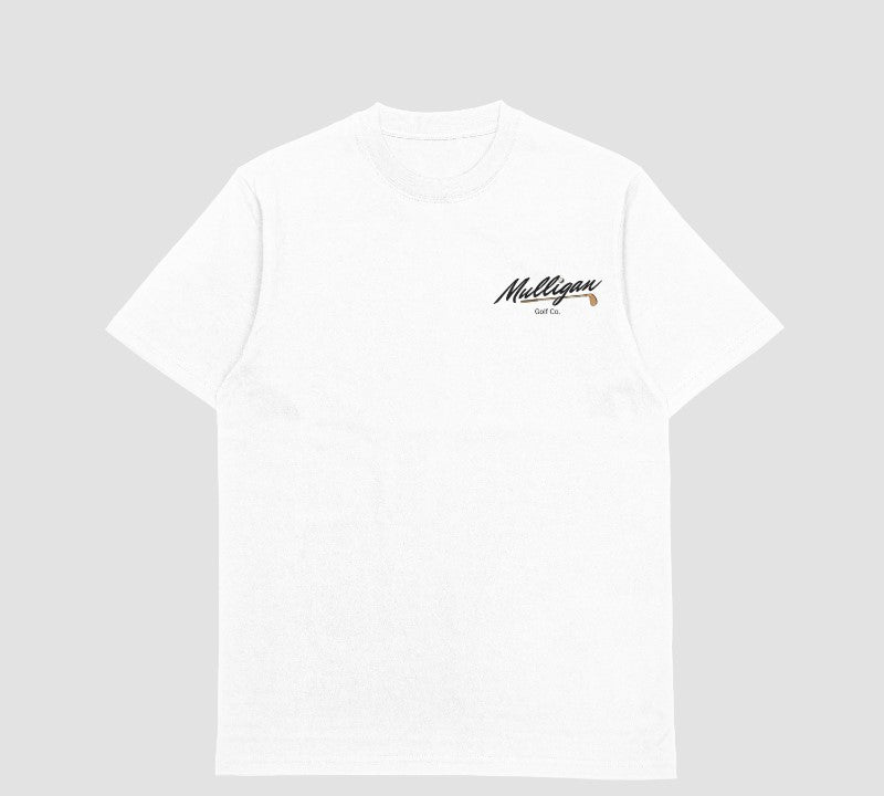 White Mulligan Golf Co. t-shirt